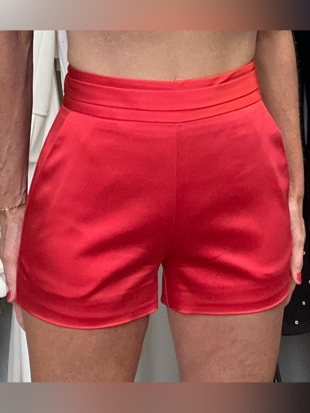 Marciano by GUESS Cara Shorts Satin High-Waist in Citrus Paradisi size 2